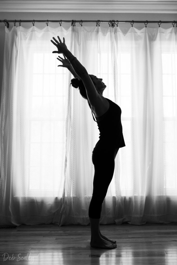 Upward facing hands pose in Nashville yoga photographer branding session in Nashville TN with Whitney Korman