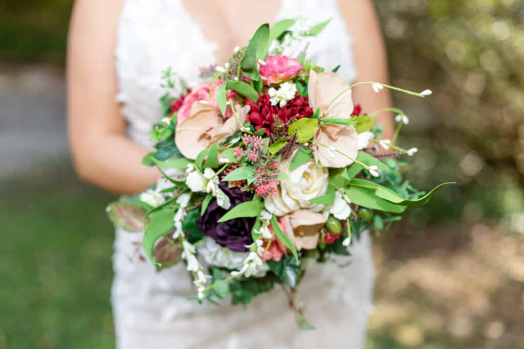 bouquet with pink and white flowers